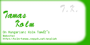 tamas kolm business card